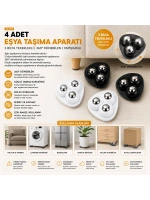 Egonex İbico İ13-142  ( 4pcs ) ( Tek Bilya Tekerlekli ) ( Poşetli ) Mobilya Eşya Taşıma Aparatı ( 360° )*20x20