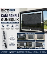 Egonex İbico İ13-144 ( 58x125cm ) ( Oto-araç & Ev & Ofis ) ( Cam Paneli ) Güneşlik ( Pvc Perde ) ( Makaralı Aç-kapa ) ( Vantuzlu Montaj )*100