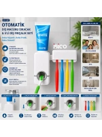 Egonex İbico İ15-076 Toothpaste Dispenser ( Otomatik ) Diş Macunu Sıkacak & ( 5li ) Diş Fırçalık Seti*120