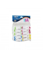 Egonex İbico İ21-035 ( 10pcs ) ( Beyaz & Renkli Uç ) Silikon & Plastik Mandal*12x12