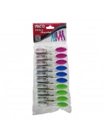 Egonex İbico İ21-037 ( 10pcs ) ( Renkli Silikon Ağız & Bas-aç ) ( Beyaz Plastik ) Mandal*12x12