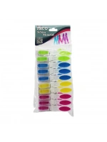 Egonex İbico İ21-038 ( 10pcs ) ( Renkli Silikon Ağız & Bas-aç ) ( Şeffaf Plastik ) Mandal*12x12