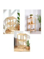 Egonex İbico İ21-148 Çok Amaçlı Raf & Organizer ( 3 Katlı ) ( Ahşap & Bambu ) ( 36x32x80cm )*6