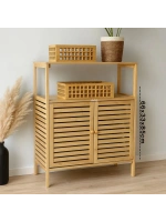 Egonex İbico İ21-149 Çok Amaçlı Dolap ( Ahşap Bambu ) ( Organizer Raflı ) ( 66x33x85cm ) *4
