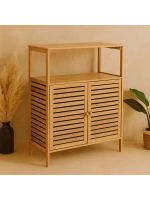 Egonex İbico İ21-149 Çok Amaçlı Dolap ( Ahşap Bambu ) ( Organizer Raflı ) ( 66x33x85cm ) *4