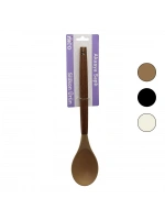 Egonex İbico İ22-015 ( Renkli Silikon ) ( Ahşap Akasya Saplı ) ( Servis ) Kaşık ( 29cm )*6x24