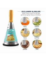 Egonex İBİCO İ22-050 ( 8 ) ( HUNİ MODEL & 3-BÖLÜM ) ( AHŞAP & BAMBU SAPLI ) ( ÇELİK METAL ) RENDE ( SİLİKON KAPLAMA TABAN )*72