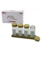 Egonex İbico İ22-128 ( 4pcs ) ( Bambu Kapaklı ) ( Cam ) Tuzluk & Biberlik & Baharatlık ( 120ml )*24