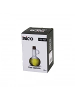 Egonex İbico İ22-142 ( Mini ) ( Cam ) Yağdanlık ( Çizgili Desen ) ( 300ml ) ( Ahşap Bambu Mantar Tıpa )*48