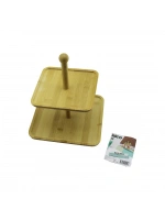 Egonex İbico İ22-229 ( Kare ) ( 2 Katlı ) Ahşap & Bambu Servis Sunumluk ( 20x20cm -- 25x25cm )*12