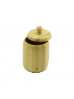 Egonex İbico İ22-230 ( No-8 ) ( Ahşap & Bambu ) ( Şekerlik Kapaklı ) ( Çap: 7.5cm ) ( Derinlik: 8.5cm )*48