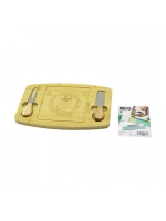 Egonex İbico İ22-237 (d.gen & Bombeli Kenar) (2-bıçak=sağ-sol) (ahşap Bambu) Kahvaltı Peynir Sunum Pano (bıçak=ahşap Saplı)( 19x28.7x1.4cm )*24