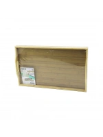 Egonex İbico İ22-249 ( Dikdörtgen=50x30cm ) ( Aç Kapa Ayaklı = 20cm ) ( Ahşap Bambu ) Sunum Tepsi*12