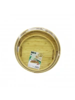 Egonex İbico İ22-272 ( 3 Boy ) ( Yuvarlak ) ( Bambu Ahşap ) Tepsi Seti ( Çap: 30cm & 35cm & 38cm )*12