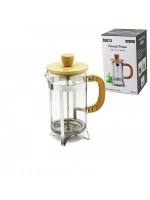 Egonex İbico İ22-343 French Press ( Metal Kafes & Bambu Sap Bambu Kapak ) ( 600ml ) ( Cam ) Bitki Süzgeçi*40