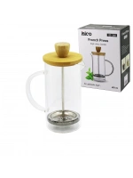 Egonex İbico İ22-348 French Press ( Bambu Kapak) ( 600ml ) ( Cam ) Bitki Süzgeçi*40