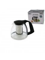 Egonex İbico İ22-353 ( 1100ml ) ( Cam ) Demlik ( Çelik Süzgeçli & Plastik Kulp & Kapak & Krom Çerçeve )*48
