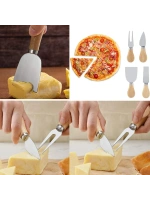 Egonex İbico İ22-400 Cheese Knife Set ( 4pcs ) Peynir Bıçak Seti ( Ahşap Bambu Saplı )*144
