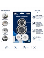 Egonex İbico İ22-427 ( 4pcs ) Lavabo Süzgeç & Tıpa Seti ( 2 Boy Süzgeç & 2 Boy Plastik Tıpa )*12x25