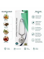 Egonex İbico İ22-430 ( Maşalı ) ( Tel Metal ) Bitki Çay Demleme Süzgeç ( Paslanmaz Çelik ) ( Çap: 5cm )*12x24