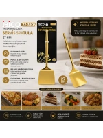 Egonex İbico İ22-453 ( 27cm ) ( Altın & Gold ) ( Metal ) ( Servis Spatula )*12x10