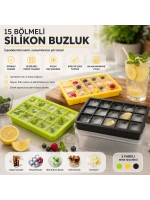 Egonex İbico K22-014 ( 15 Bölmeli ) Silikon & Plastik Buzluk Renkli*20=k