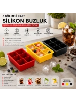 Egonex İbico K22-015 ( 6 Bölmeli ) Kare Plastik & Renkli Buzluk Renkli*20=k
