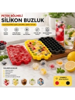 Egonex İbico K22-016 ( 38 Bölmeli ) Mini & Petek Plastik & Silikon Buzluk Renkli*24=k
