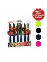 Egonex İbico My01 ( 6pcs ) Dişli Meyve Bıçak Takım  ( Renkli )*20x6