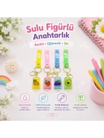 Egonex İm@-6124 ( Sulu & Figürlü ) Mika Kristal Anahtarlık ( Gold Kulp & Kancalı )*12x50