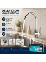 Egonex Kınetex Ktx-2639 ( Krom ) Delta Lavabo Bataryası ( Aç Kapa)*12