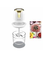 Egonex Kiwi Kc-8221 ( Usb To Type-c Şarjlı Mini ) ( 3 Bıçaklı ) Gold Blender Rondo Gıda Doğrayıcı ( 1.2lt=mika Kristal Hazne )*6