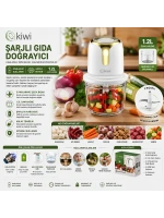 Egonex Kiwi Kc-8221 ( Usb To Type-c Şarjlı Mini ) ( 3 Bıçaklı ) Gold Blender Rondo Gıda Doğrayıcı ( 1.2lt=mika Kristal Hazne )*6