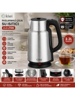 Egonex Kiwi Kk-3334 ( Çelik & Sürahi Model ) Kettle Elektrikli Su Isıtıcısı ( Paslanmaz Çelik Gizli Rezistans ) ( 360° ) ( 2.2lt ) ( 1500w )*12