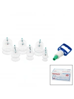 Egonex Krt-1013 (12pcs) Hacamat Kupa Masaj Seti (1-pompa+no-6:4ad & No-7-5-4:2 Şer Ad& No-3: 1ad& No-2:1ad) Mika Kristal Pls.*40
