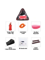 Egonex Krt-1097 ( 2li Set ) ( 3 Gen Çanta ) ( 6pcs + 17pcs ) ( Oto Trafik Seti + İlk Yardım Seti ) (yangın Tüpü=1kg) (2pcs Reflektör)*12