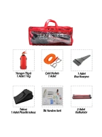 Egonex Krt-1102 ( 2li Set ) ( 4 Gen Çanta ) ( 7pcs + 38pcs ) ( Oto Trafik Seti + İlk Yardım Seti ) (yangın Tüpü=1kg) (2pcs Reflektör) (bez Kemer Çekme Halat=2.9mt) (araç Takoz) (buz Kazıma) (set Çantası)*10