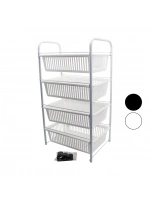Egonex Lalezar Lzr-506 ( 4 Katlı ) ( Çekmeli Sepet ) Sebzelik & Meyvelik ( Tekerlekli ) ( Metal Kasa ) ( Plastik Sepet )*4=k