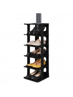 Egonex Luxury Shoe Rack Om-0910-1023-0787 ( 5 Katlı ) ( Siyah ) Lüks Plastik Ayakkabılık*8