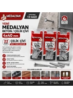 Egonex Medalyan Dl-21 ( 4x40 ) ( 22pcs ) ( Beton ) Çelik Çivi*12x12