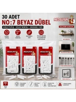 Egonex Medalyan Dl-37 ( No-7 ) ( 30pcs ) Dübel Beyaz & Plastik*12x9
