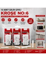 Egonex Medalyan Dl-38 ( No-6 ) ( 12pcs ) Çelik Çivili Kroşe *12x9