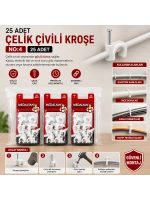 Egonex Medalyan Dl-40 ( No-4 ) ( 25pcs ) Çelik Çivili Kroşe*12x9