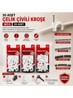 Egonex Medalyan Dl-41 ( No-5 ) ( 20pcs ) Çelik Çivili Kroşe*12x9