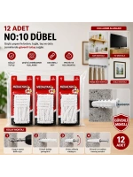 Egonex Medalyan Dl-48 ( No-10 ) ( 12pcs ) Dübel Beyaz & Plastik*12x9