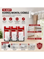 Egonex Medalyan Dl-57 ( 10pcs ) Korniş Montaj Dübeli ( Plastik Çivili )*12x9