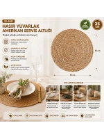 Egonex Mir-1538 ( Hasır ) ( 35cm ) ( Yuvarlak ) Amerikan Servis Altı  & Supla Altlık*85