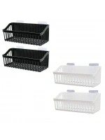 Egonex Mr-1482 ( 2pcs ) Banyo & Mutfak Organizeri Plastik ( Yapışkan Askılıklı & Siyah-beyaz) (7x10x26cm)*20=k