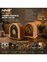Egonex Nns Ns-7061bt Platoon Pl-4711 ( Usb Şarjlı & Nostalji ) ( Bluetooth ) ( İbreli ) Fm Radyo ( Mp3 Usb & Tf Player ) Speaker*30