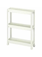 Egonex Omaş Slim Tekerli Om-0600-3010-0268 ( 3 ( Derin ) Raflı & Beyaz ) Çok Amaçlı Raf Ünitesi*6